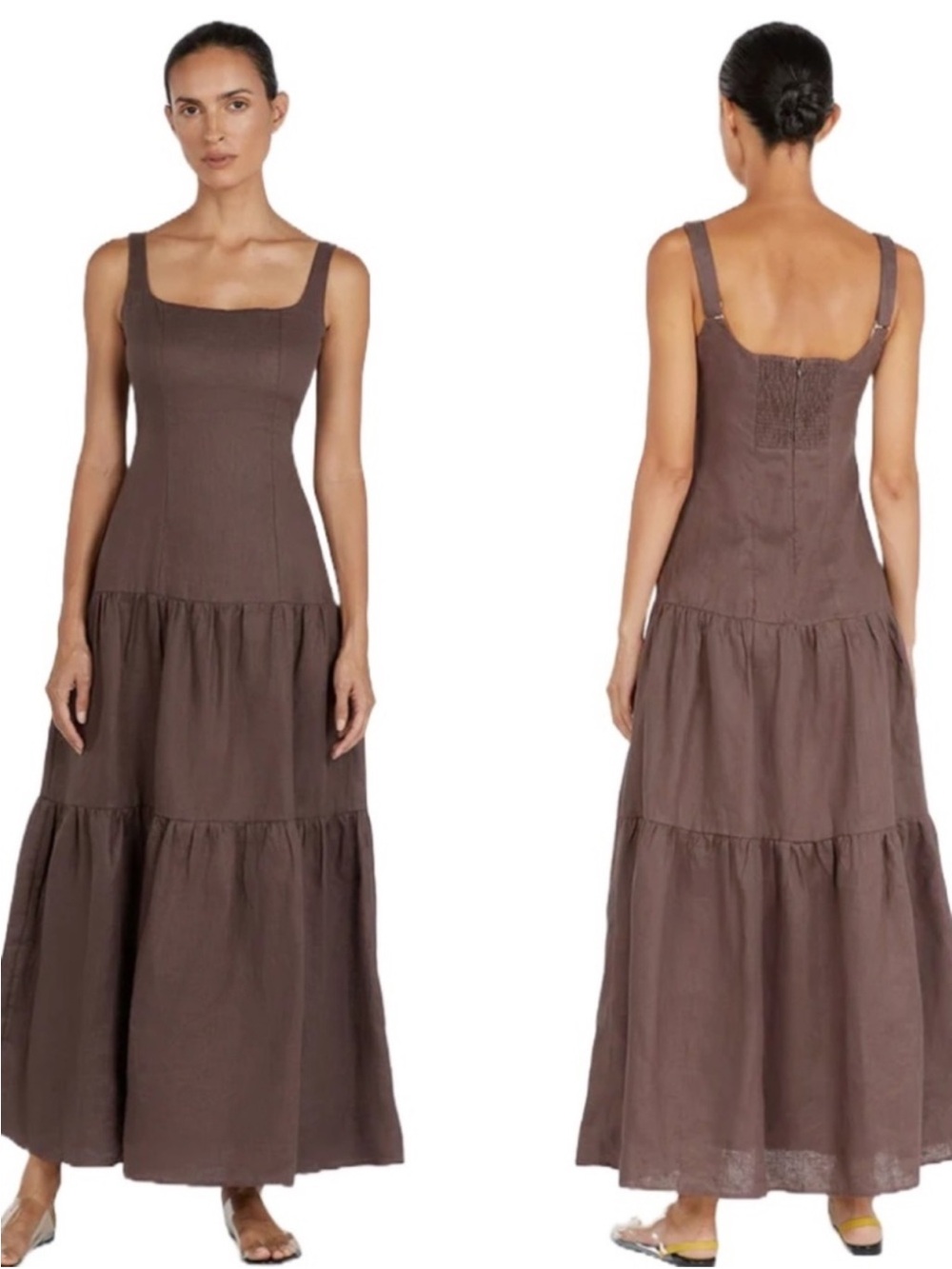 DISSH Brown Tiered Maxi Dress
